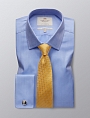 картинка Mens Formal Blue Herringbone Classic Fit Shirt Double Cuff Easy Iron от магазина  Fineshirt 