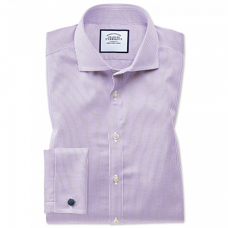 картинка Super slim fit non-iron lilac puppytooth shirt от магазина  Fineshirt 
