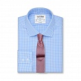 картинка Non-Iron Blue Gingham Slim Fit Shirt от магазина  Fineshirt 