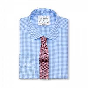 Картинка Non-Iron Blue Gingham Slim Fit Shirt