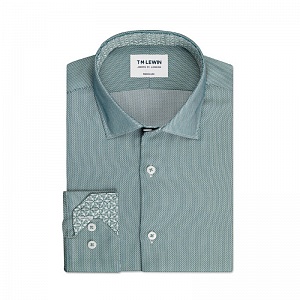 Картинка Micro Dogtooth Green Single Cuff Shirt