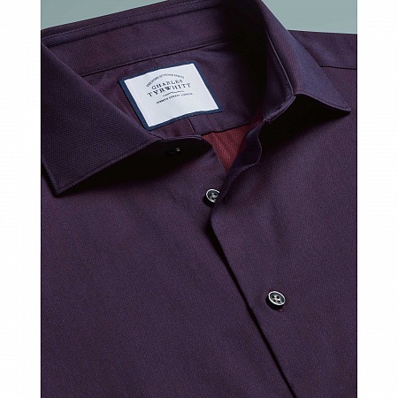 картинка Super slim fit micro diamond purple shirt от магазина  Fineshirt 