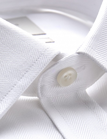 картинка Mens Formal White Herringbone Extra Slim Fit Shirt Double Cuff Easy Iron от магазина  Fineshirt 