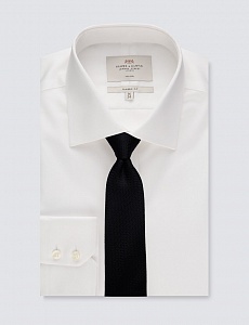 Картинка Men's Formal White Twill Classic Fit Non Iron Shirt