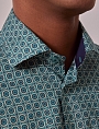 картинка Brandon Green & Cream Geometric Slim Shirt от магазина  Fineshirt 
