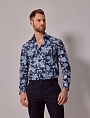 картинка Brandon Navy & Blue Modern Paisley Slim Shirt — Mid-Collar от магазина  Fineshirt 