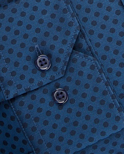 Картинка Jacquard Spot Slim Fit Navy Single Cuff Shirt