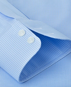 Картинка Non-Iron Blue Dogtooth Slim Fit Shirt