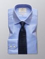 картинка Mens Formal Blue Herringbone Slim Fit Shirt Single Cuff Easy Iron от магазина  Fineshirt 