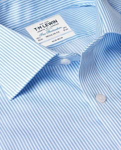 Картинка Non-Iron Blue Bengal Stripe Regular Fit Shirt