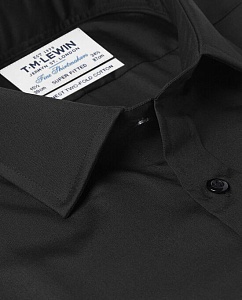 Картинка Black Poplin Super Fitted Button Cuff Shirt
