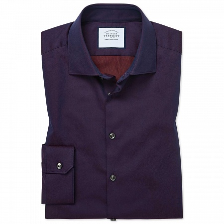 картинка Super slim fit micro diamond purple shirt от магазина  Fineshirt 