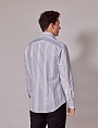 картинка Brandon Blue & White Stripe Jacquard Slim Shirt - Mid-Collar от магазина  Fineshirt 