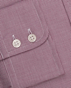 Картинка Slim Fit Burgundy Micro Dogtooth Shirt – Button Cuff