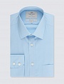 картинка Men's Blue Poplin Extra Slim Fit Shirt with Pocket от магазина  Fineshirt 