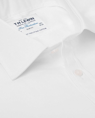 картинка White Poplin Slim Fit Double Cuff Shirt от магазина  Fineshirt 