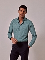 картинка Brandon Green & Cream Geometric Slim Shirt от магазина  Fineshirt 