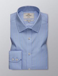 Картинка Men's Formal Light Blue & White Stripe Extra Slim Fit Shirt