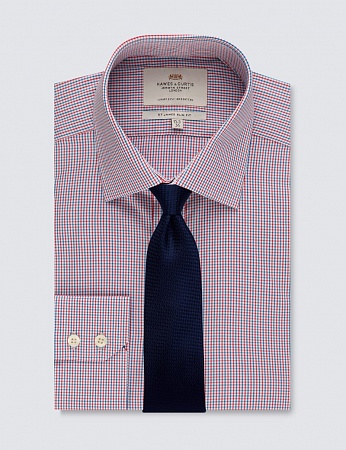 картинка Men's Formal Red & Blue Check Slim Fit Shirt от магазина  Fineshirt 